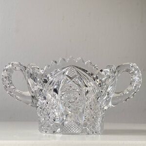 Antique EAPG NUCUT Crystal Sugar Bowl vintage open sugar bowl